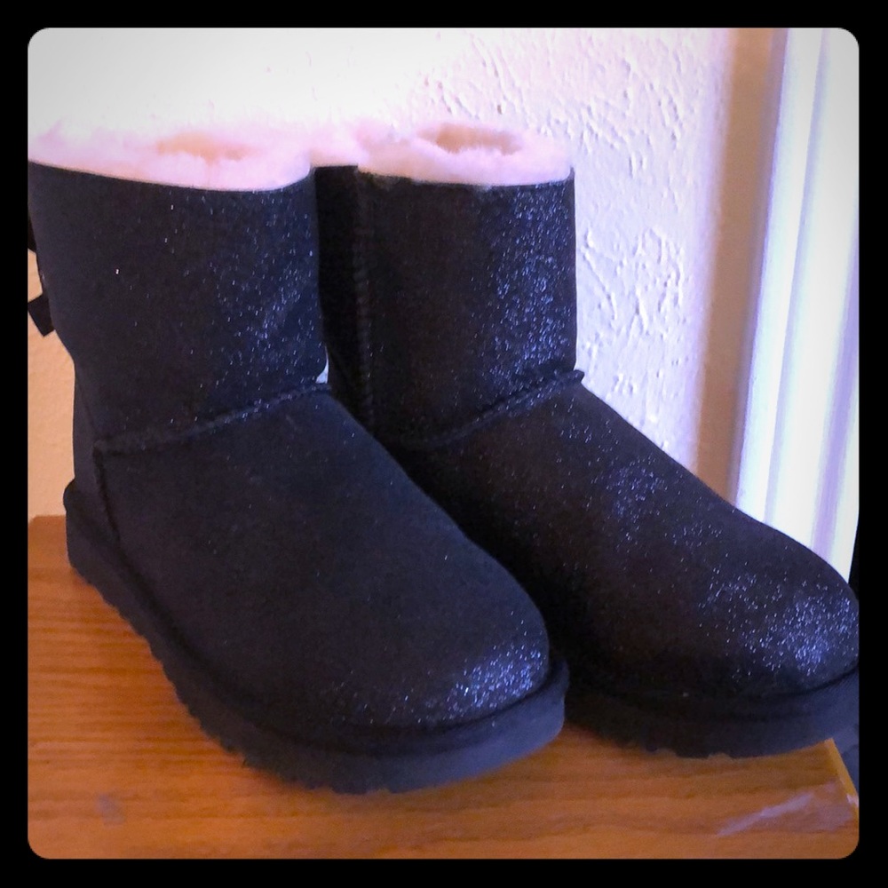 Sparkly glitter black uggs